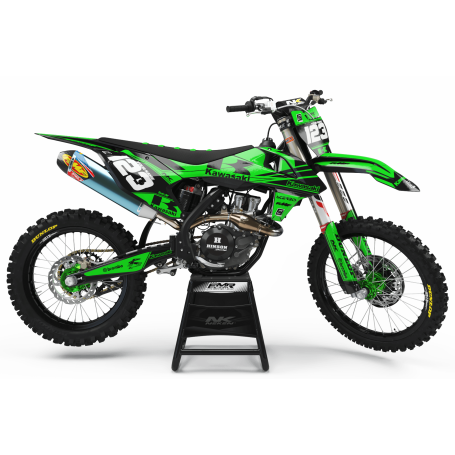Kit déco Perso FACTORY Neken noir/vert MA32B kawasaki