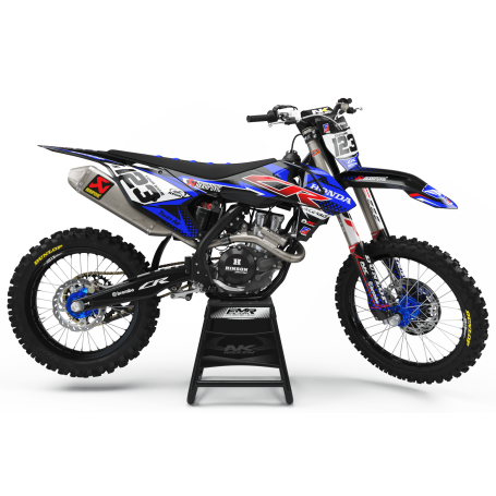 Kit déco Perso FACTORY honda ENERGY MA33A2 bleu/rouge