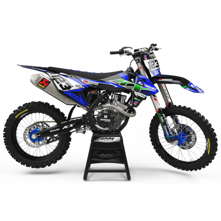 Kit déco Perso FACTORY kawasaki ENERGY MA33B2 bleu/vert