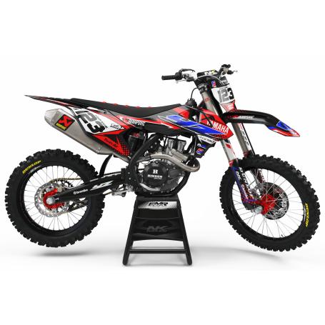 Kit déco Perso FACTORY yamaha ENERGY MA33E2 rouge/bleu