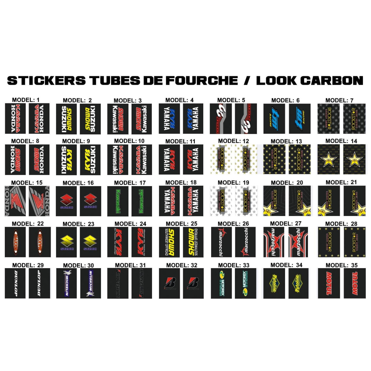 STICKERS TUBES DE FOURCHE - LOOK CARBON