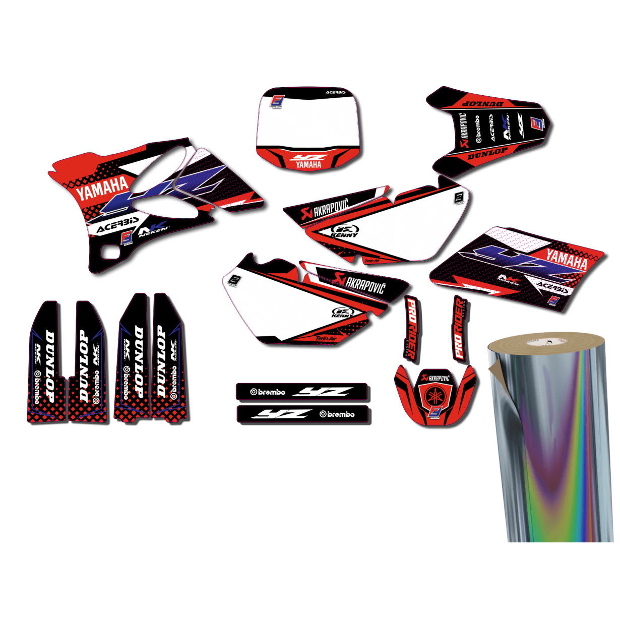 Kit déco 85YZ FULL CHROME + HOLOGRAPHIC