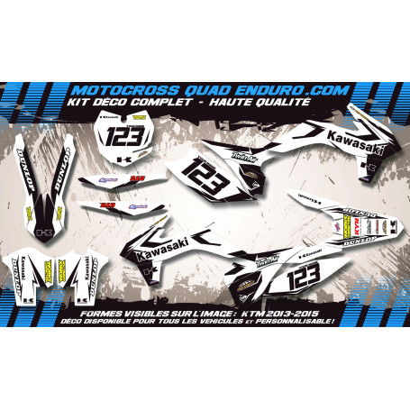 KIT DÉCO Perso 250 KLX 09-18 Factory White Edition MA10BW