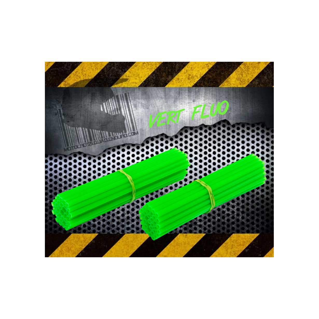 Couvres Rayons VERT FLUO Motocross toutes cylindrées