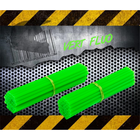 Couvres Rayons VERT FLUO Motocross toutes cylindrées