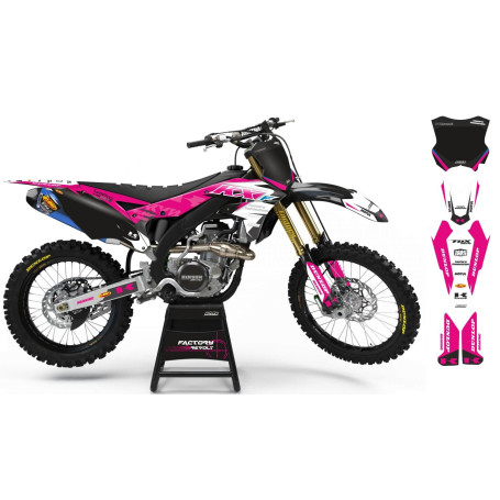 Kit déco Perso KAWASAKI Factory Revolt A26B2 white/pink