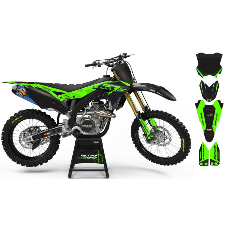Kit déco Perso KAWASAKI Factory Revolt A26B3 black/green